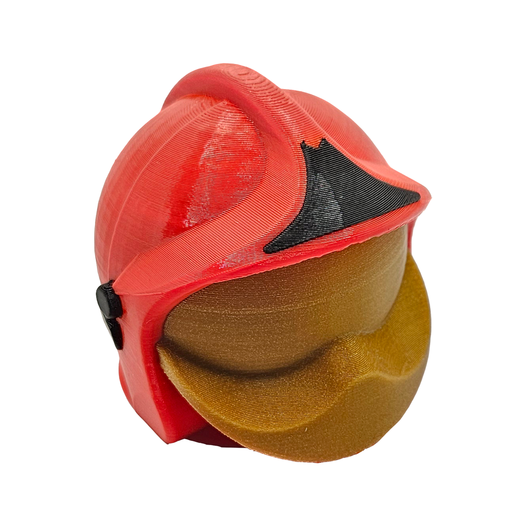 Brandweerhelm - Rood met Gouden Vizier Trekhaakdop