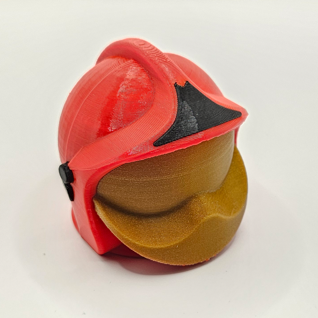 Trekhaakdop Brandweerhelm - Rood met Gouden Vizier