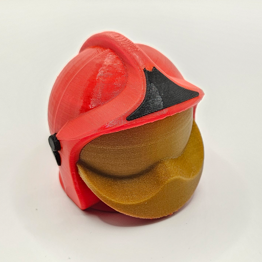 Trekhaakdop Brandweerhelm - Rood met Gouden Vizier